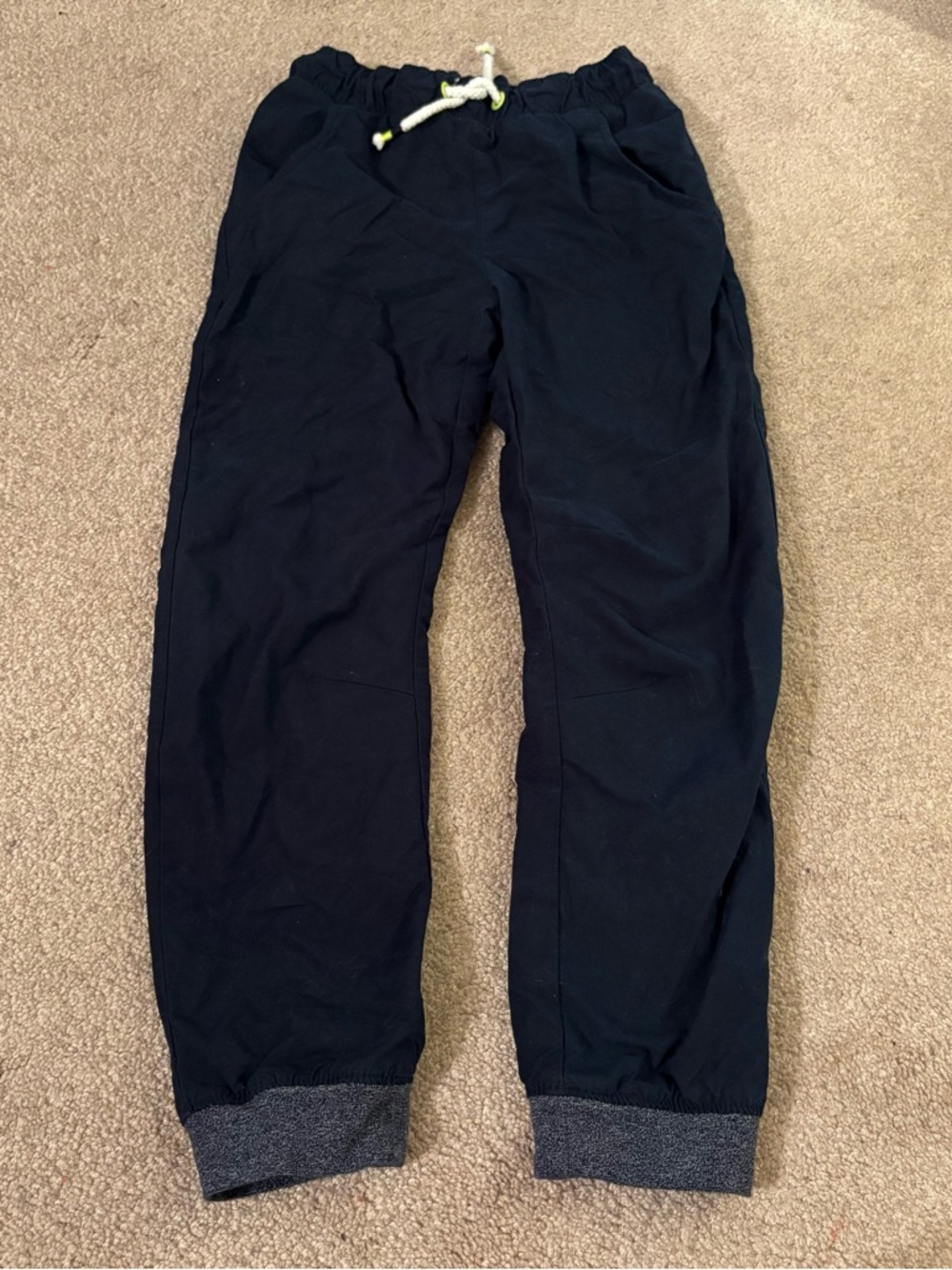 Cat & Jack size 7 boys navy Jogger Pants with Drawstring grey soft inside